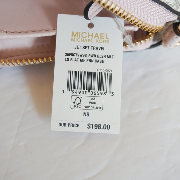 Michael Kors Tote Bag Pink + Wristlet Set Vanilla - Picture 13 of 14